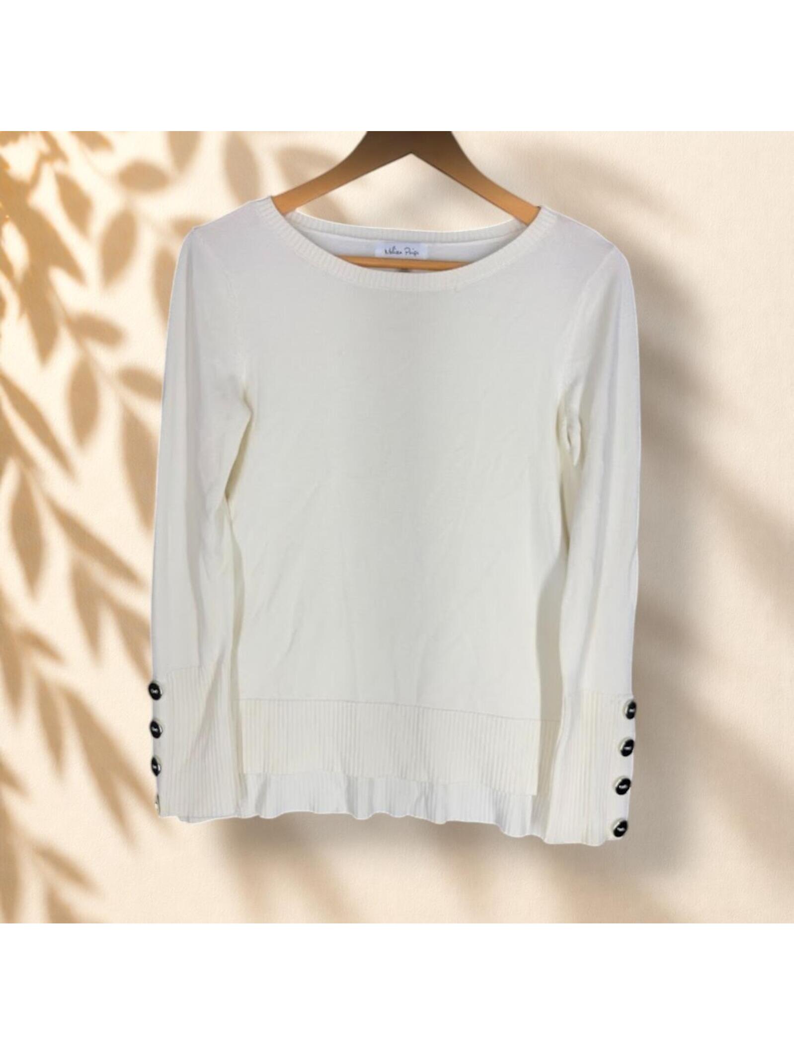 Melissa Paige Sweater Pullover Women S Small Beige Knit Long Sleeve Button Soft